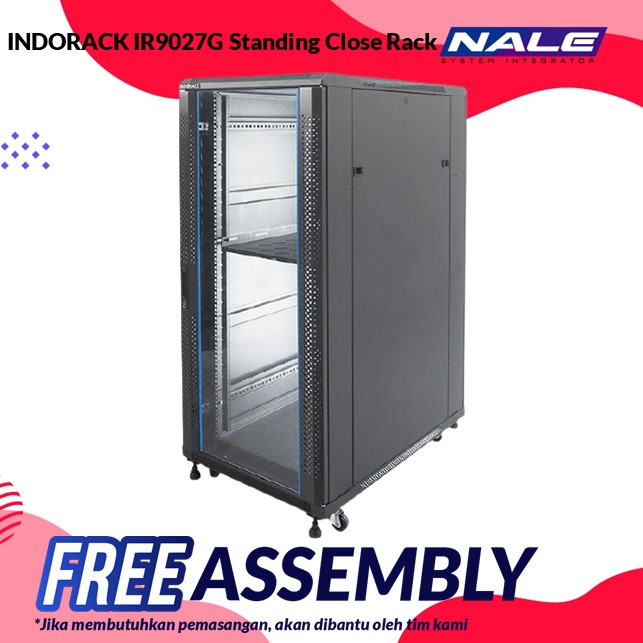 IR9027G-1 INDORACK IR9027G Standing Close Rack 27U 900mm Depth Glass Door - Gambar 1