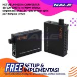 NETVIEL® MEDIA CONVERTER 10/100/1000Tx to WDM 1000Lx Singlemode 2Km ( SC Type of fiber optic port Simplex ) PAIR