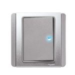 SAKLAR HOTEL SINGLE SCHNEIDER NEO E3031H2_EBGS 1G 2W LED GREY SILVER