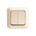 SAKLAR DOUBLE GRACIO BROCO 4162 2G 1W CREAM