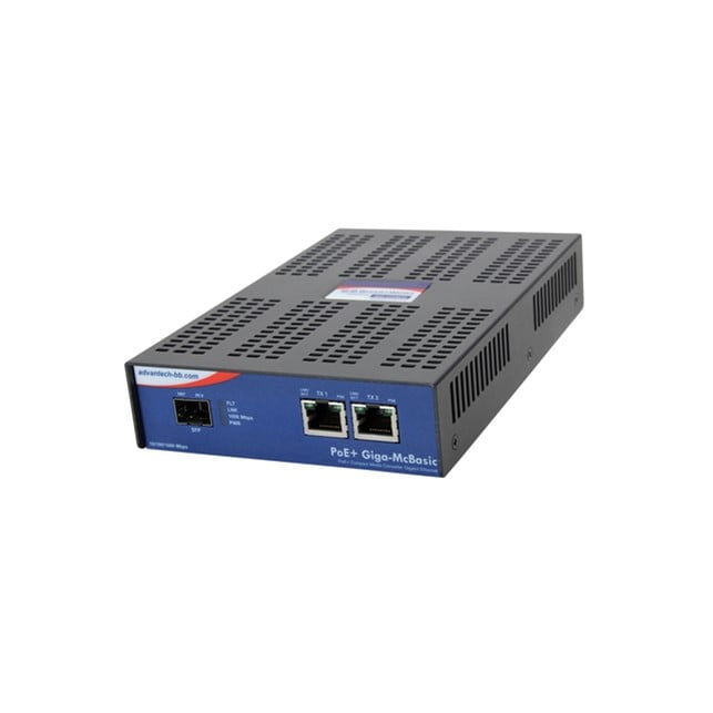 Advantech IMC-490-M1 Standalone PoE+ Media Converter, 1000Mbps, Multimode 1300nm, 2km, SC