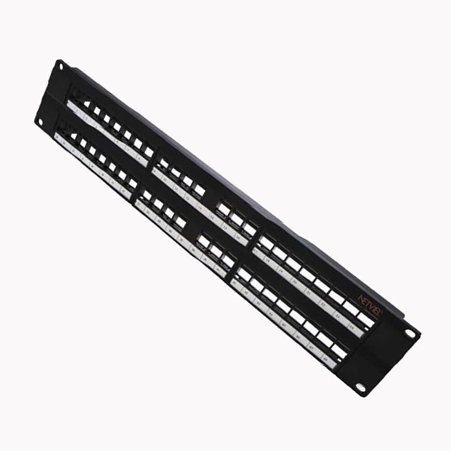 NETVIEL UTP DISCRETE patch panel loaded fits up to 48 ports for CAT5e OR CAT6 keystone modular jack