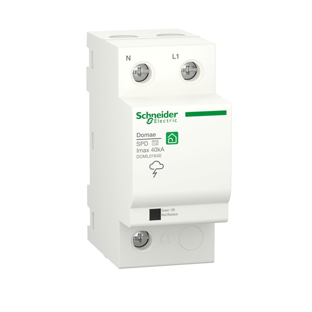 Schneider Surge Protection Device, Domae, 1P+N, T2, 40 kA