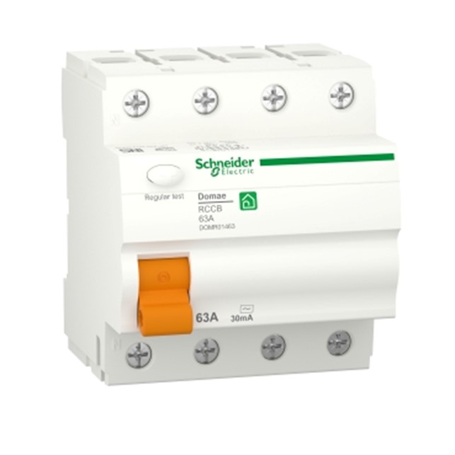 Schneider Residual current circuit breaker, Domae, 4P, 63 A, AC type, 30 mA