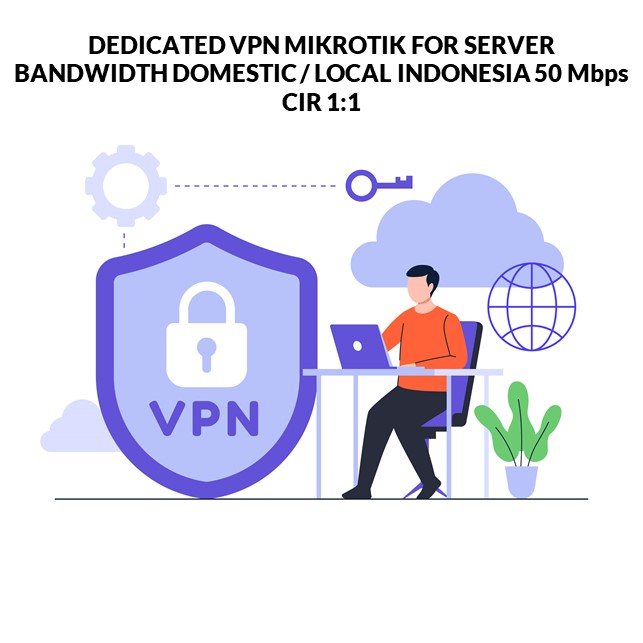 DEDICATED VPN MIKROTIK FOR SERVER BANDWIDTH DOMESTIC / LOCAL INDONESIA 50 Mbps CIR 1:1 Per Bulan