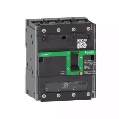 Schneider Circuit breaker, ComPacT NSXm 63F, 36kA/415VAC, 4 poles 3D (neutral not protected), TMD trip unit 40A, lugs/busbars (C11F6TM040B)