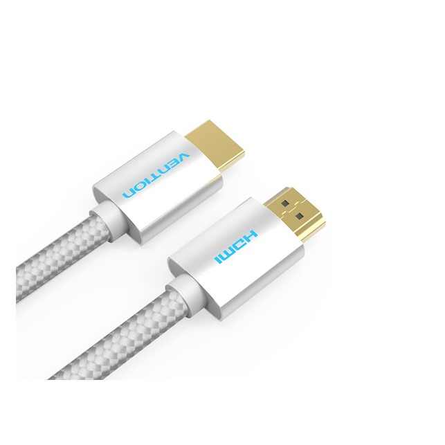 Vention Cotton Braided HDMI Cable 3M Silvery Metal Type (AABII)