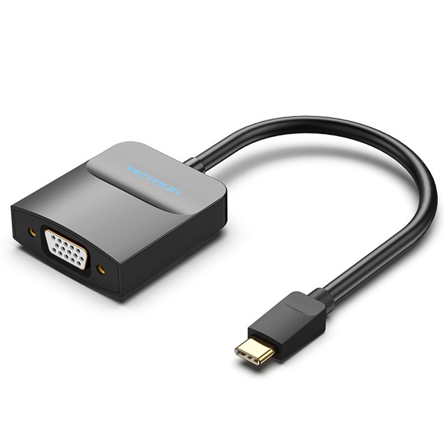 Vention Type-C to VGA Adapter 0.15M Black ABS Type (TDDBB)