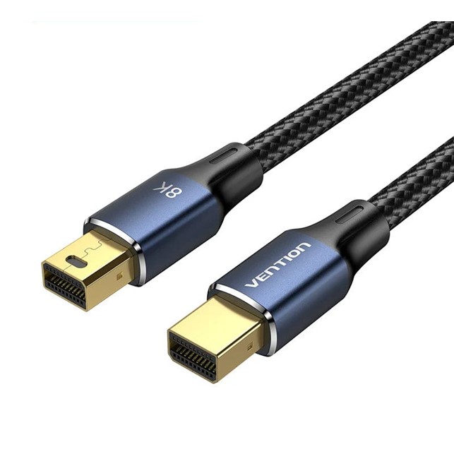 Vention Cotton Braided Mini DP Male to Male 8K HD Cable 2M (HCGLH)